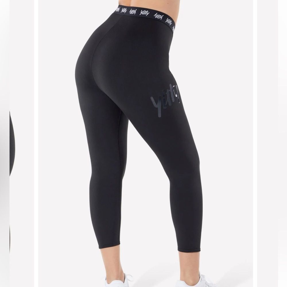 YITTY Womens Size XXL/ 1X Major Label Shaping High Waist Logo Legging Black